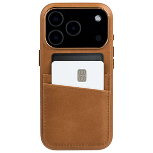 heavy duty stitched on pockets for 2 cards genuine leather wallet iphone case