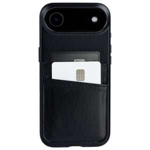 heavy duty stitched on pockets for 2 cards genuine leather wallet iphone case