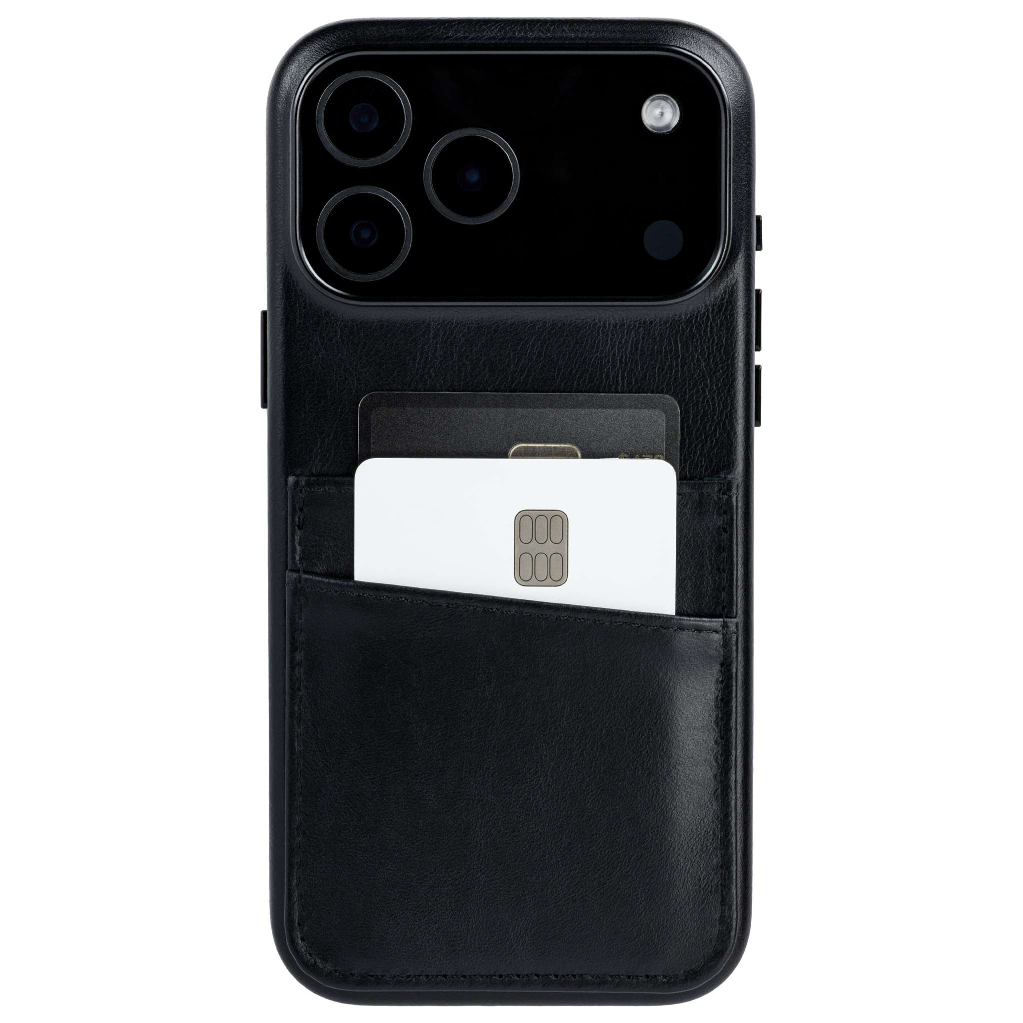 heavy duty stitched on pockets for 2 cards genuine leather wallet iphone case