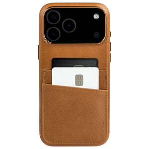 heavy duty stitched on pockets for 2 cards genuine leather wallet iphone case