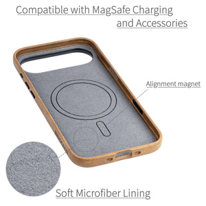 soft microfiber lining showing alignment magnet for magsafe stability