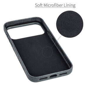 soft microfiber lining offering soft landing spot for iphone