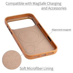 soft microfiber lining showing alignment magnet for magsafe stability