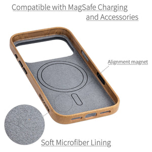 soft microfiber lining showing alignment magnet for magsafe stability