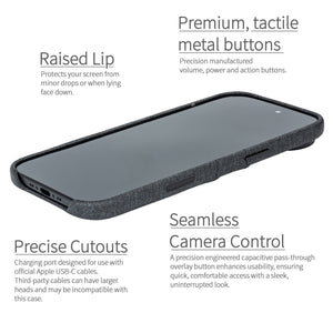 easy to use camera button, metal tactile buttons raised lip around edge for protection