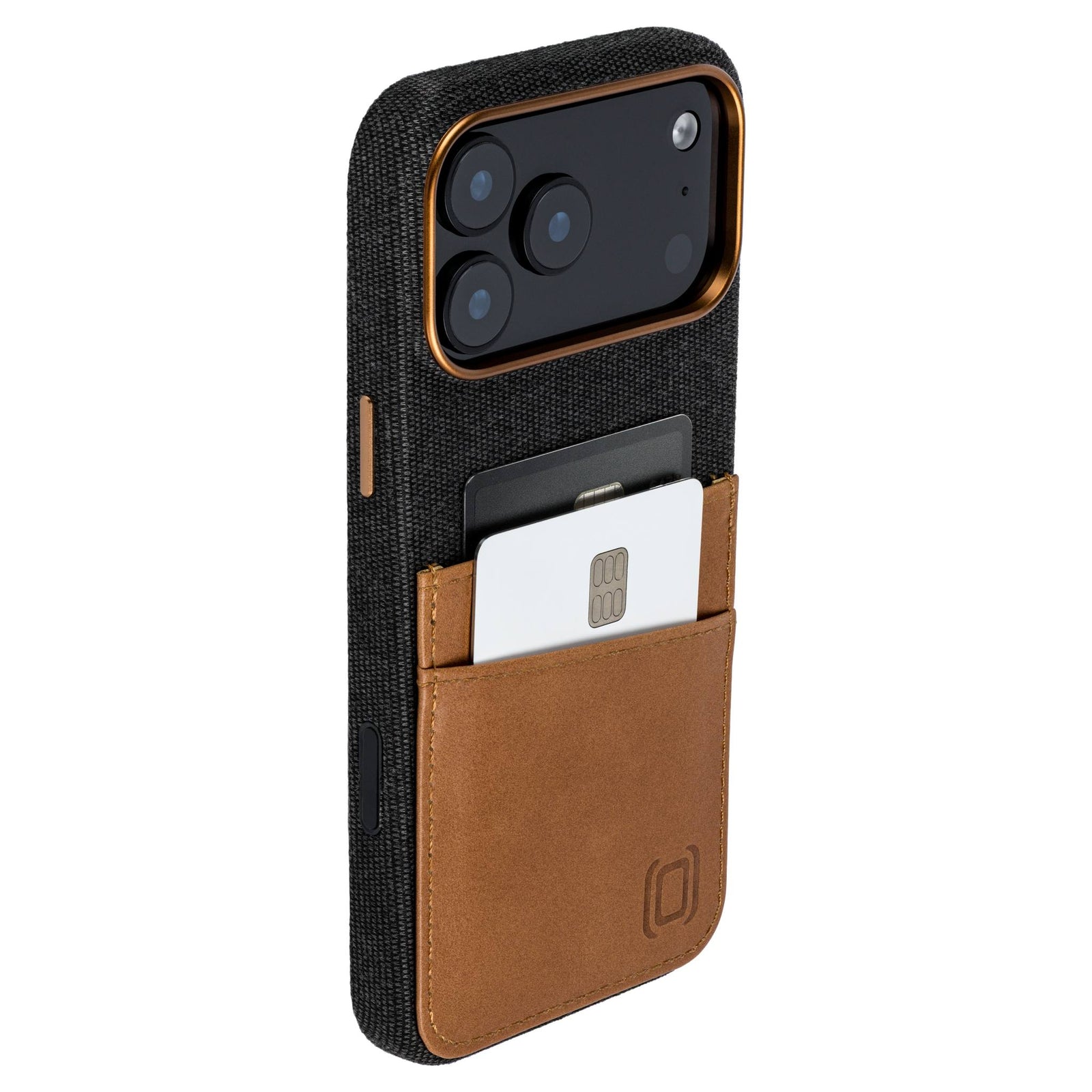 genuine leather fabric case for iphone 17 pro max with 2 card holder slots