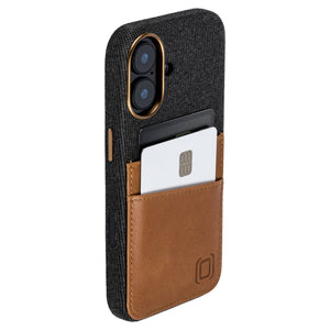 genuine leather fabric case for iphone 17 pro max with 2 card holder slots