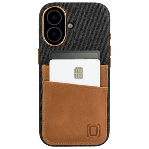 photo showing the 2 card holder slots built onto outside fabric of phone case