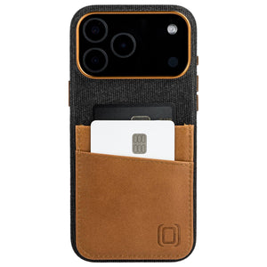 photo showing the 2 card holder slots built onto outside fabric of phone case