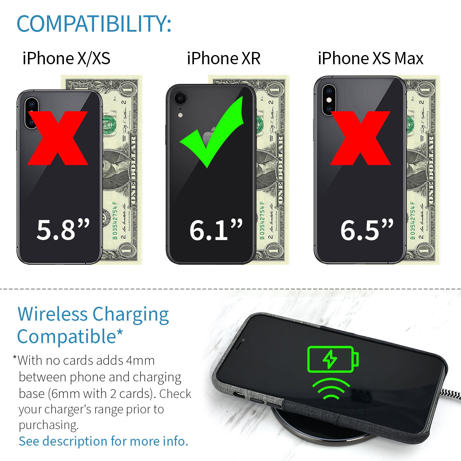 iPhone XR Luxe M2 Wallet Case [Black/Grey]