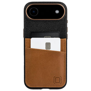 photo showing the 2 card holder slots built onto outside fabric of phone case