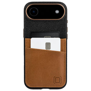 photo showing the 2 card holder slots built onto outside fabric of phone case