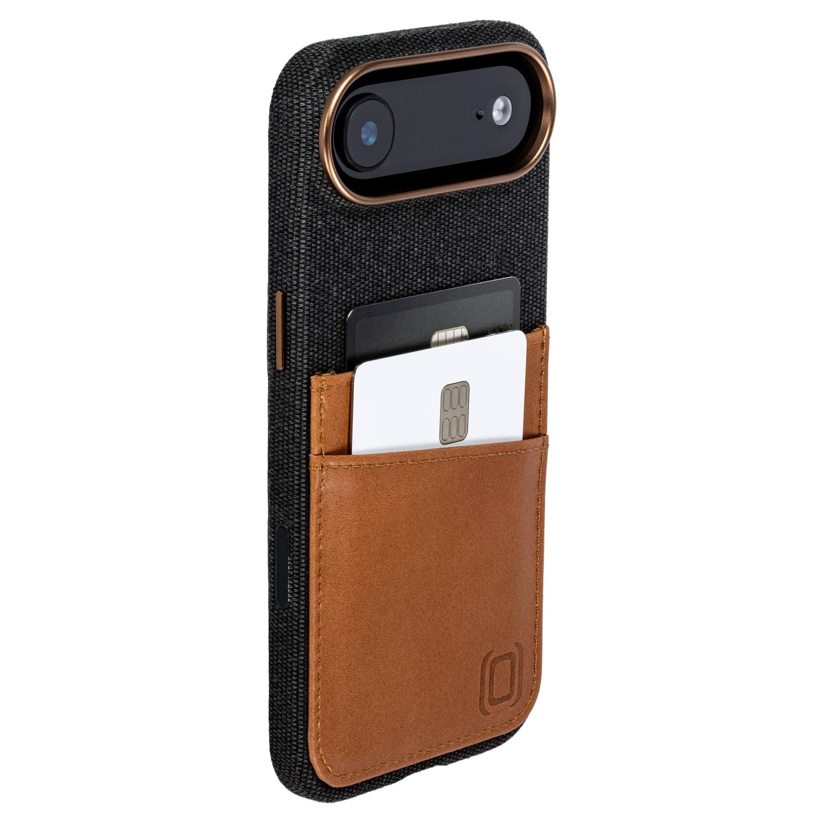 genuine leather fabric case for iphone 17 pro max with 2 card holder slots