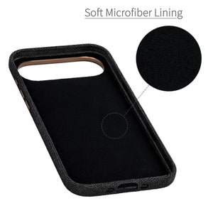 soft microfiber lining to protect the back from scratches, gentle resting spot for your phone