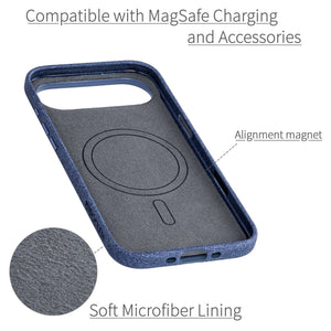 soft microfiber lining showing alignment magnet for magsafe stability