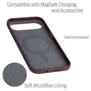 soft microfiber lining showing alignment magnet for magsafe stability