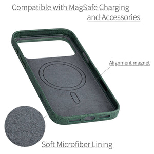 soft microfiber lining showing alignment magnet for magsafe stability