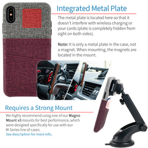 iPhone XS Max Luxe M2 Wallet Case [Maroon/Grey]