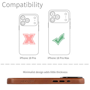 Slim Genuine Leather Case for iPhone 18 Pro Max - Brown - MSGL