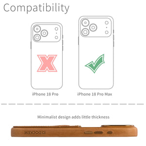 Genuine Leather Card Case for iPhone 18 Pro Max - Light Brown - M2GL