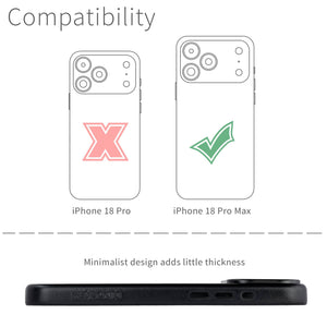 Slim Genuine Leather Case for iPhone 18 Pro Max - Black - MSGL