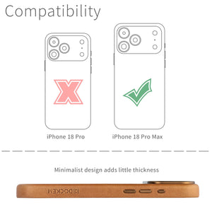 Slim Genuine Leather Case for iPhone 18 Pro Max - Light Brown - MSGL