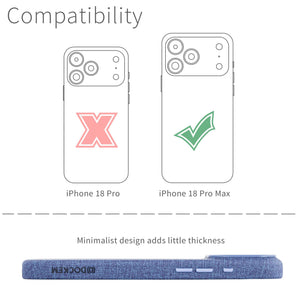 MSVL Slim Vegan Leather Case for iPhone 18 Pro Max - Blue
