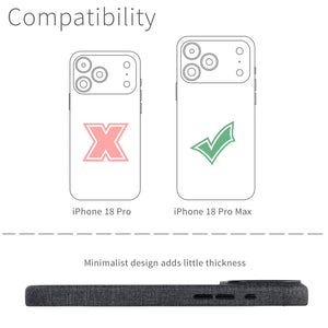 MSVL Slim Vegan Leather Case for iPhone 18 Pro Max - Charcoal Black