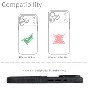 Luxe Card Case for iPhone 18 Pro - Charcoal Black
