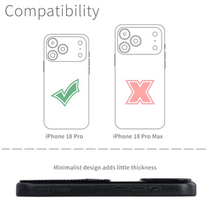 Genuine Leather Card Case for iPhone 18 Pro - Black - M2GL