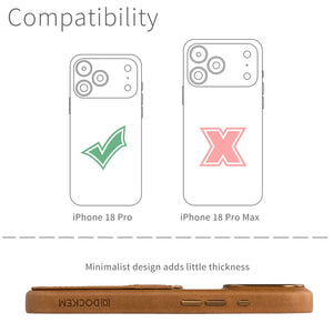 Genuine Leather Card Case for iPhone 18 Pro - Light Brown - M2GL
