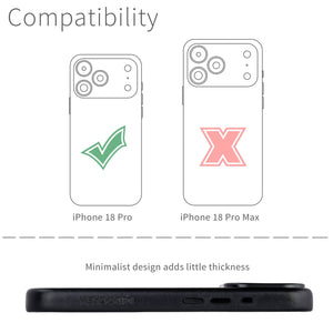 Slim Genuine Leather Case for iPhone 18 Pro - Black - MSGL