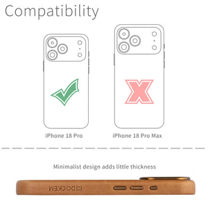 Slim Genuine Leather Case for iPhone 18 Pro - Light Brown - MSGL