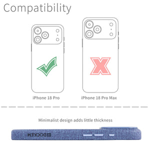 MSVL Slim Vegan Leather Case for iPhone 18 Pro - Blue