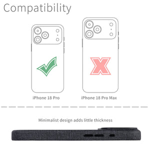 MSVL Slim Vegan Leather Case for iPhone 18 Pro - Charcoal Black