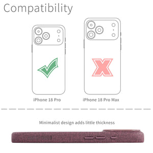 MSVL Slim Vegan Leather Case for iPhone 18 Pro - Burgundy