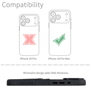 Luxe Card Case for iPhone 18 Pro Max - Charcoal Black