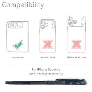 Slim Genuine Leather Case for iPhone Duo - Black - MSGL