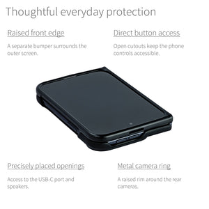 Slim Genuine Leather Case for iPhone Duo - Black - MSGL