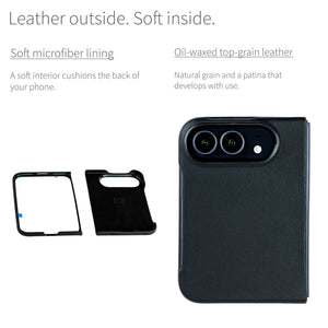 Slim Genuine Leather Case for iPhone Duo - Black - MSGL