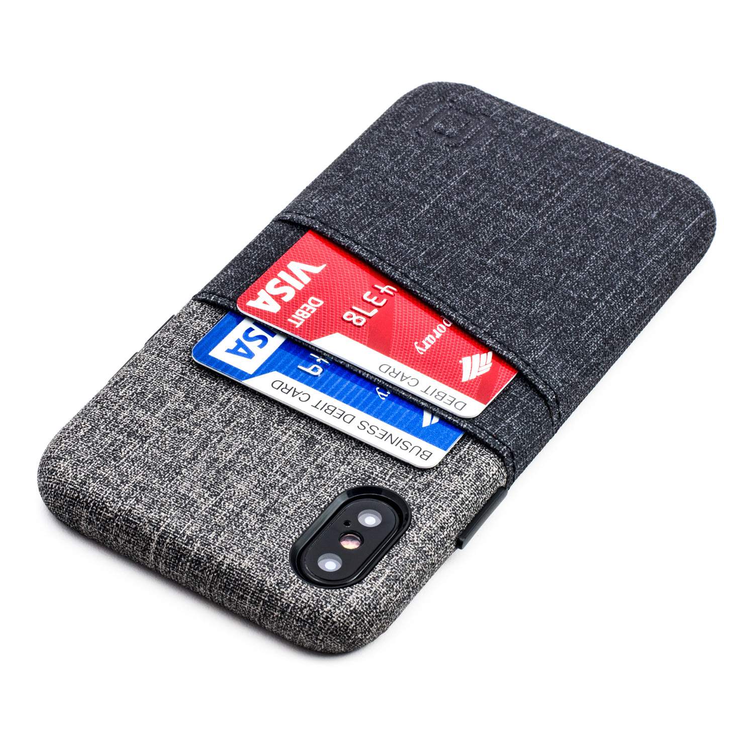 Luxe Wallet Case for iPhone X and XS [Black/Grey]