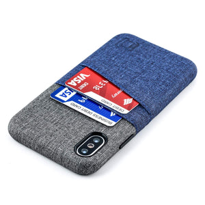 Luxe Wallet Case for iPhone X and XS [Navy/Grey]