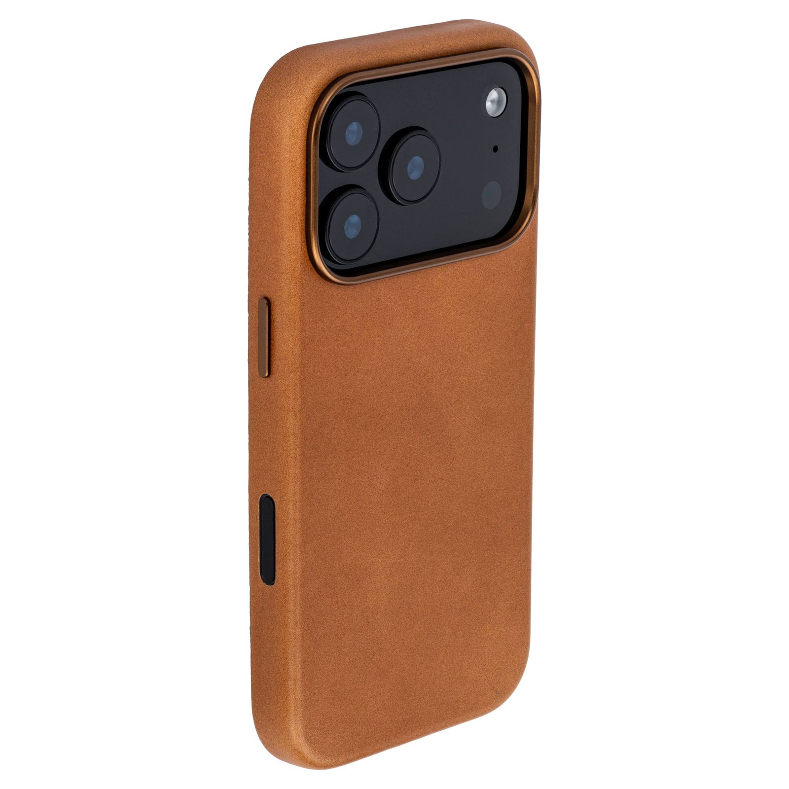 genuine leather slim case for iphone 17 Pro metal camera ring and buttons