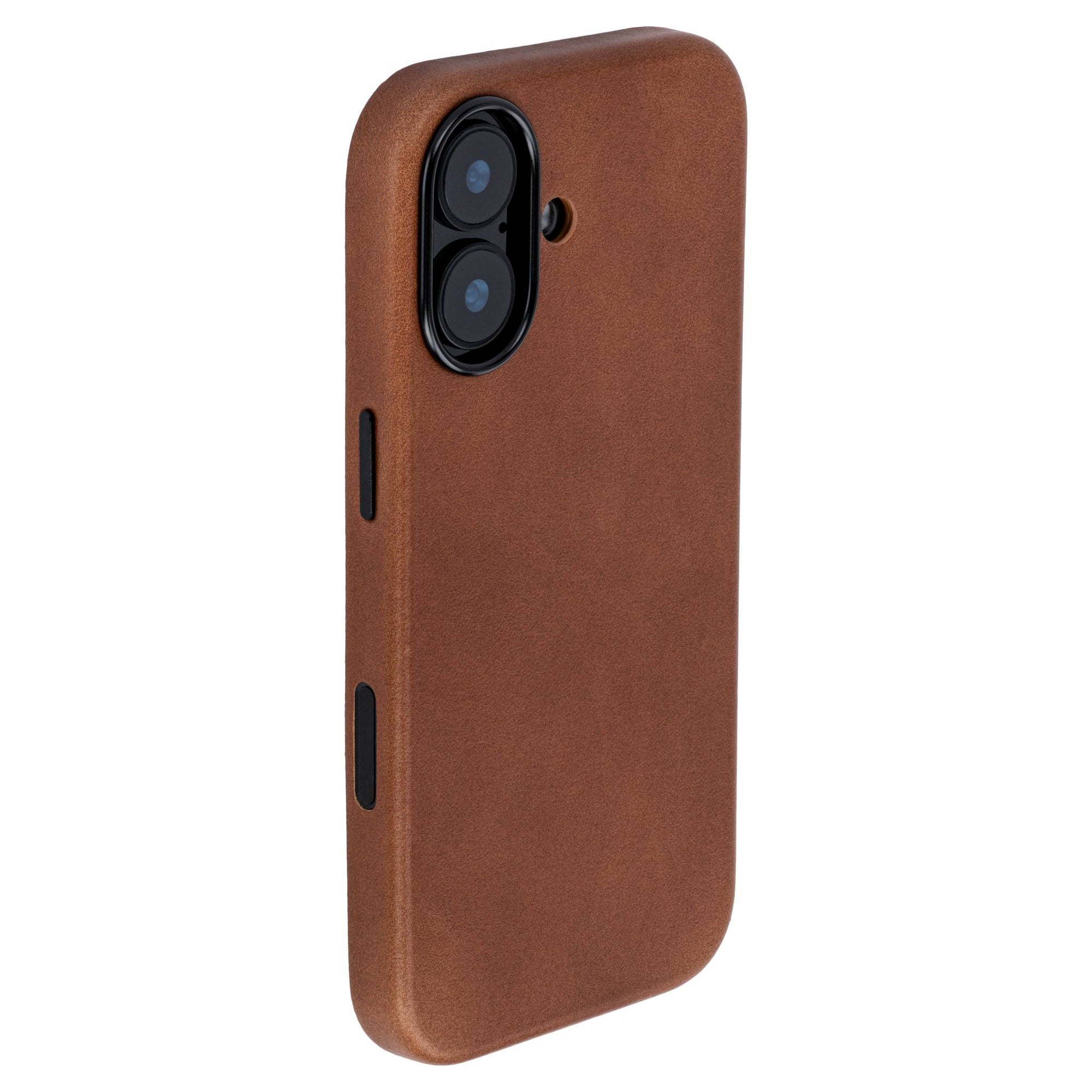 genuine leather slim case for iphone 17 metal camera ring and buttons