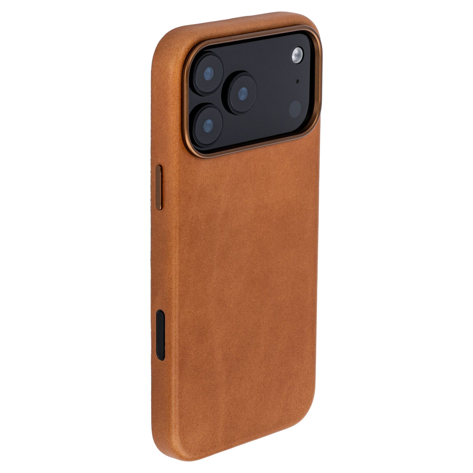 genuine leather slim case for iphone 17 Pro Max metal camera ring and buttons