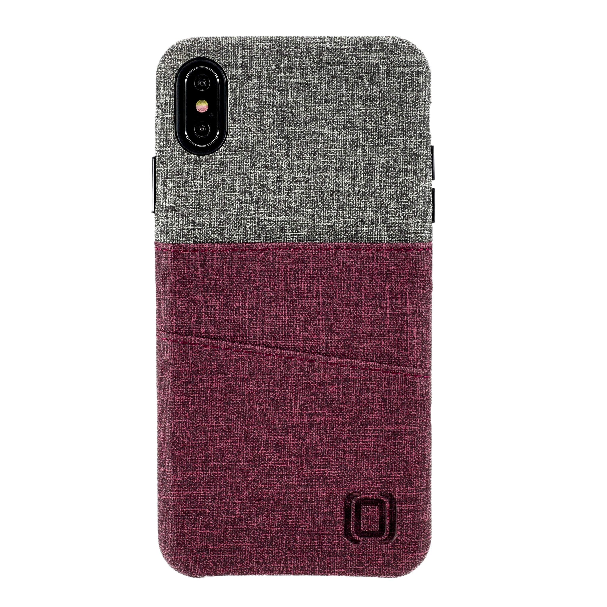 iPhone XS Max Luxe M2 Wallet Case [Maroon/Grey]