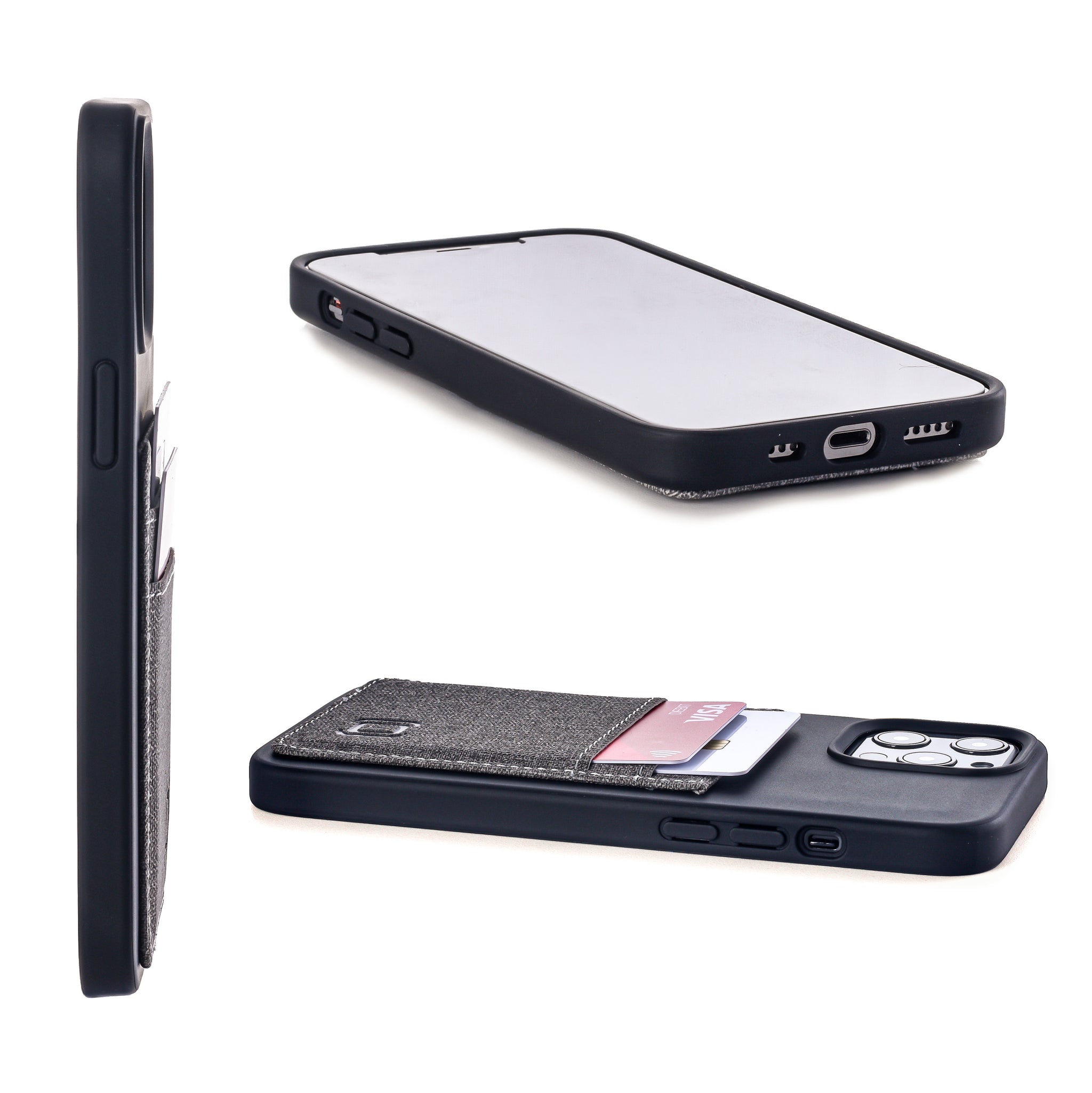 iPhone 12 Pro Max Luxe M2T Wallet Case [Black/Grey]