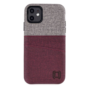 iPhone 11 Luxe M2 Wallet Case [Maroon/Grey]