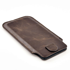 Provincial Wallet Sleeve for iPhone 17, 16, 15, 14, 13, 12 & Pro Versions, 17e, 16e, 11, XR - Brown