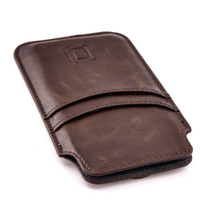 Provincial Wallet Sleeve for iPhone 17, 16, 15, 14, 13, 12 & Pro Versions, 17e, 16e, 11, XR - Brown